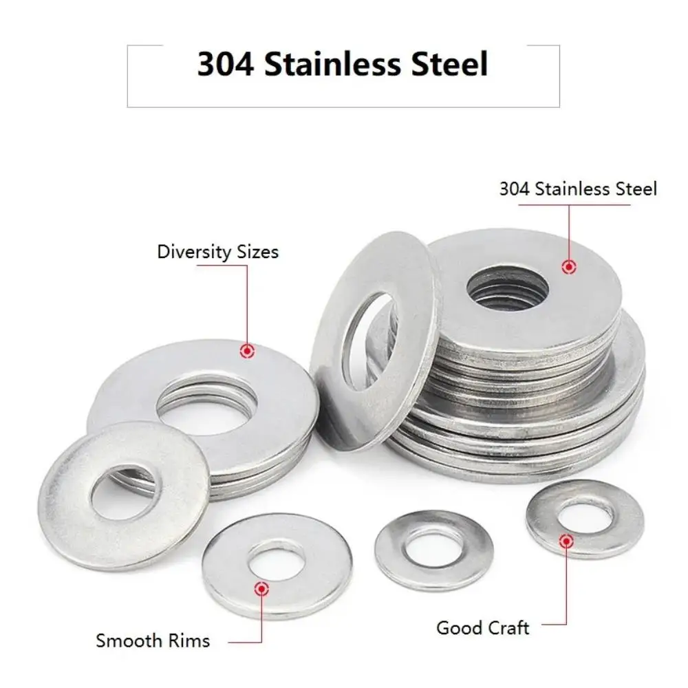 304 Stainless Steel Oversized Flat Washer M10 M12 DIN 9021 GB96 Extra Large OD Thick Plain Washer for Fasteners
