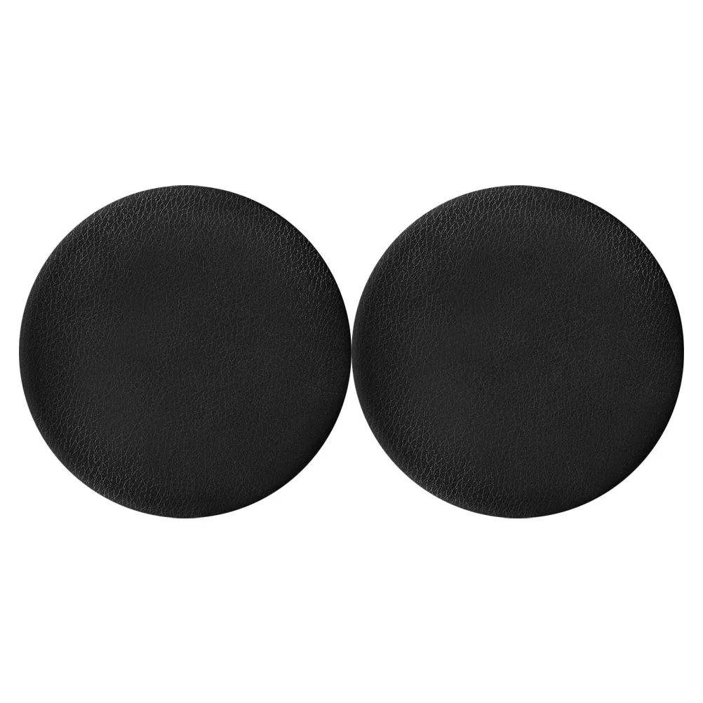 

2 Pcs Stool Cover Black Chair Covers Round Seat Swivel Car Cushion Protective Case Pu Office Slipcover