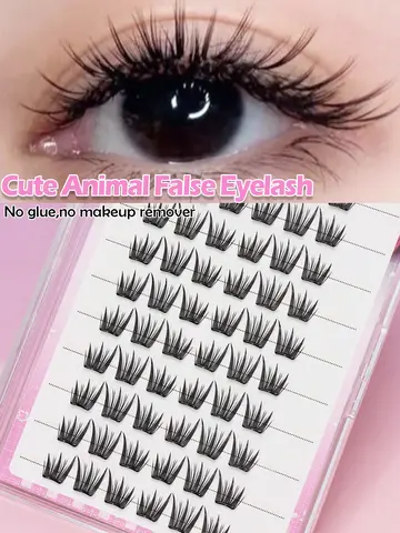 10 rows of natural female group love bean, fox eye, cat eye, no need for glue, convenient and reusable false eyelashes