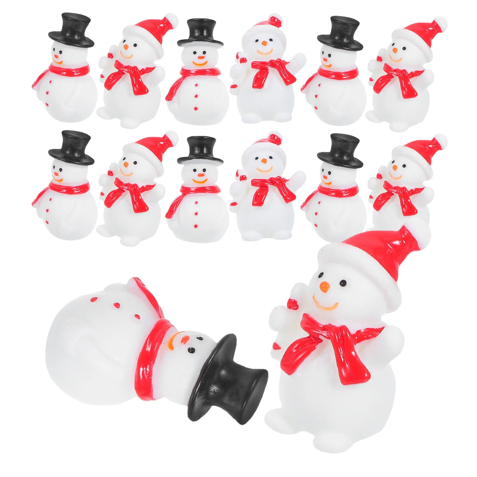 

20Pcs Christmas Decorations Small Snowman Resin Figures Holiday Themed Micro Landscape for Dollhouse Gardens Christmas Tree