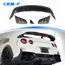 Carbon Fiber Rear Boot Spoiler Trunk Trim Wings for Nissan GTR R35 2008-2018 V Style Car Styling FRP Body Kits Accessories