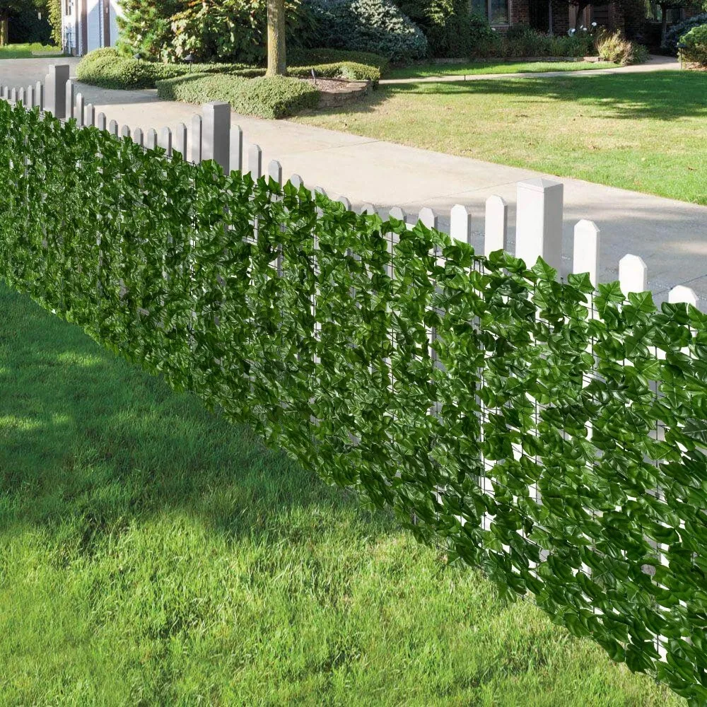 DearHouse-Artificial Ivy Privacy Fence, Faux Ivy Vine Folha Decoração para exterior, 137.8x25,9 Polegada