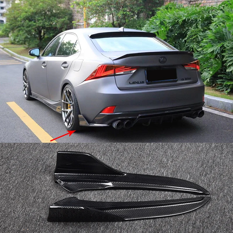 For Lexus is IS200t IS250 IS300 IS350 F Sport Sedan 2017-2020 Rear bumper Side splitter diffuser cover lip Carbon fiber spoiler