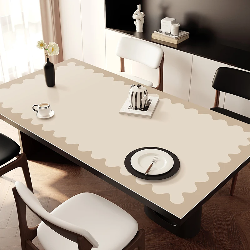 Table mat simple high-end dining table cloth wash-free anti-scalding leather table mat