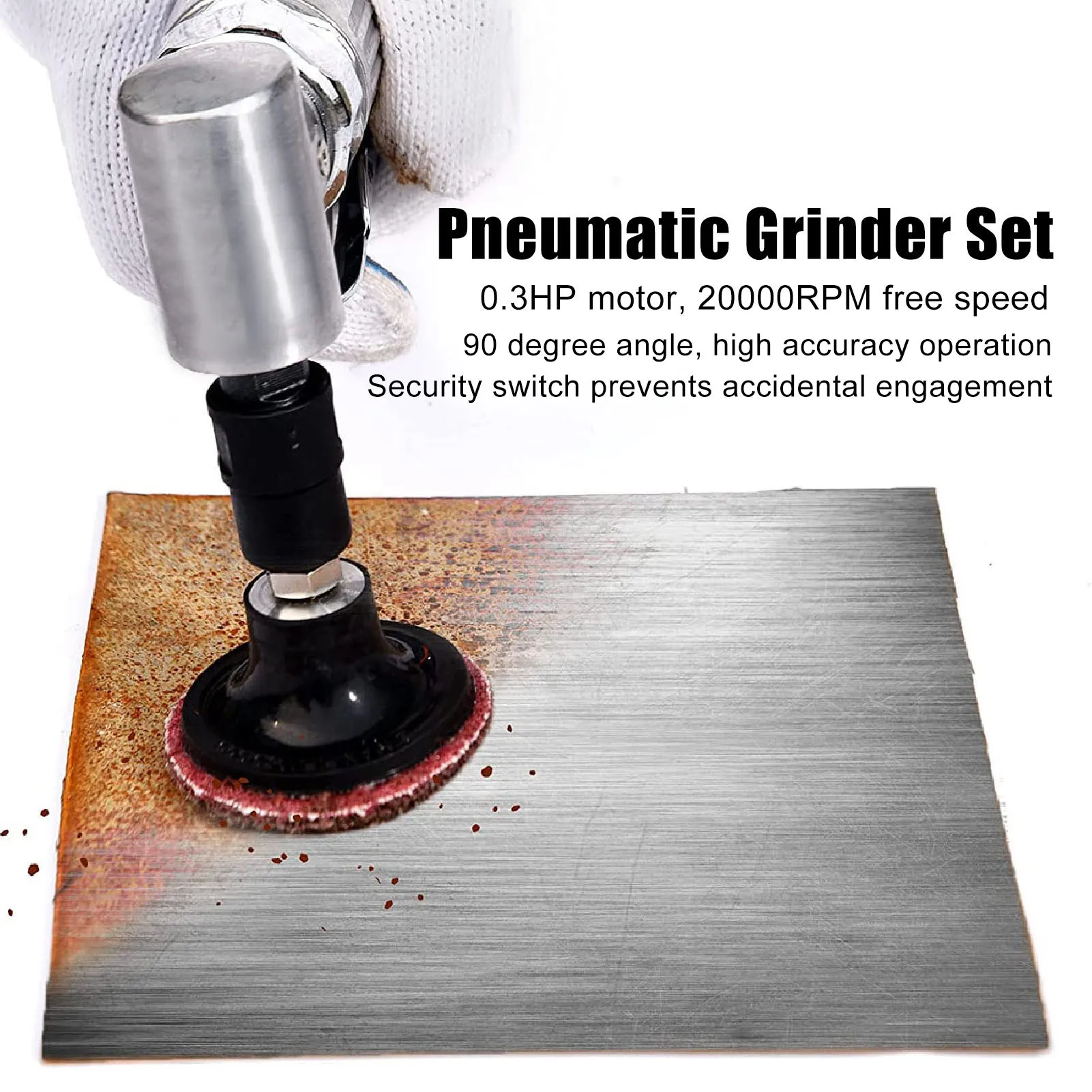 Pneumatic Grinding Set Right Angle  Die Grinder 0.3HP Motor 1/4 1/8 Chuck Adjustable Speed Pneumatic Angle Grinder