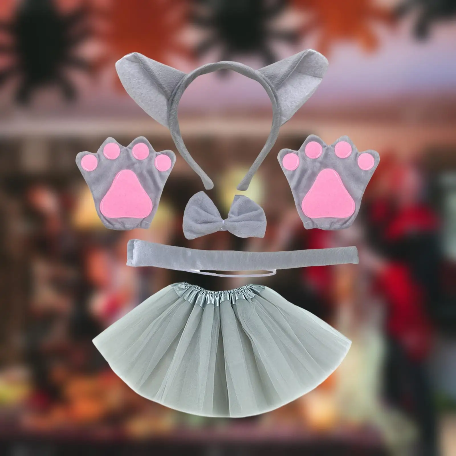 キッズウルフコスチューム動物ファンシーコスチュームキットパーティー用カーニバルパフォーマンス用スカート付き