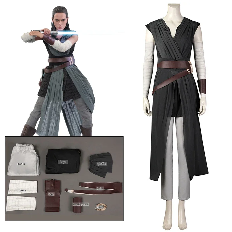 The Force Awakens Rey Skywalker Cosplay Costume Movie Character Uniform Set Comic Con Performance  Halloween Carnival Costumes