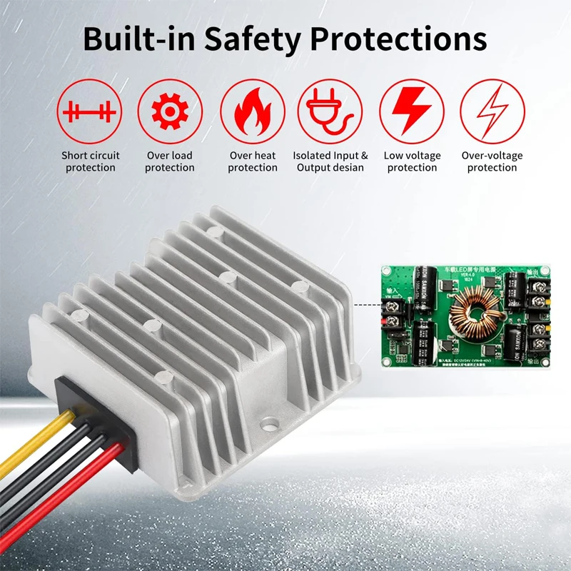 Convertitore di tensione cc Step-Down 15A 180W per Milwaukee 18V a 12V alimentazione Dock batteria adattatore fai da te convertitore Buck Boost automatico
