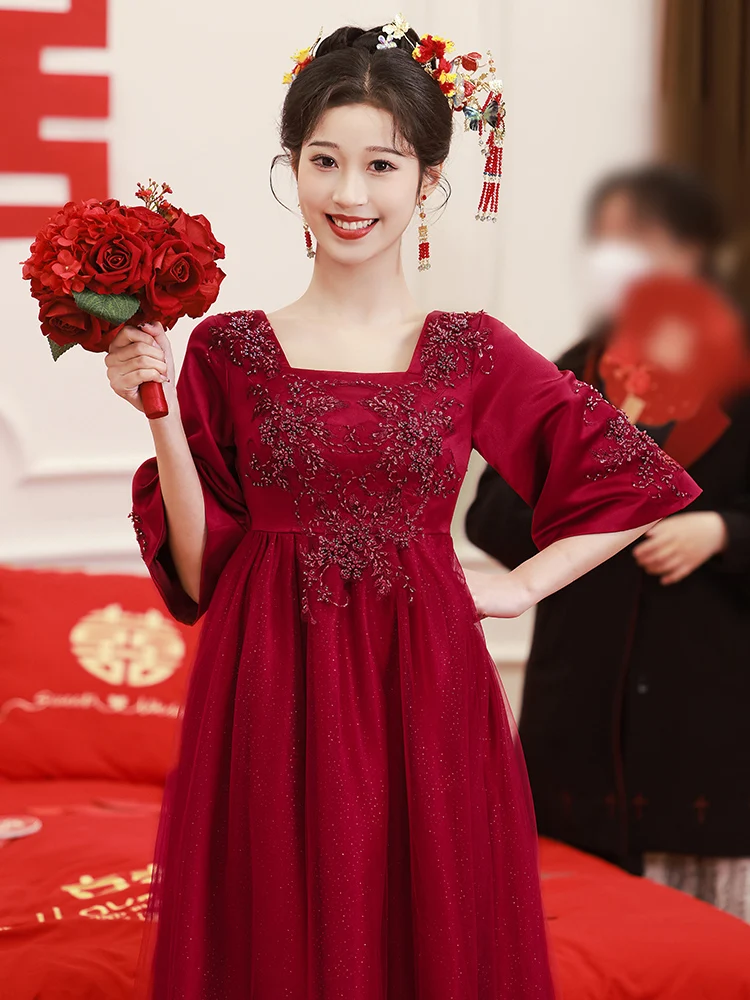 

Yourqipao новое китайское свадебное платье для беременных женщин плюс размер свадебное вечернее платье для помолвки новорочное платье для беременных