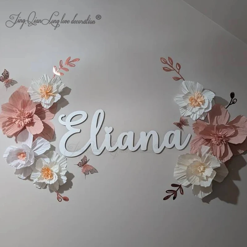 Name Sign Custom   for Nursery Personalized Wooden Name Sign Baby Wall Decor Personalised Birthday Newborn Baby Shower Wooden