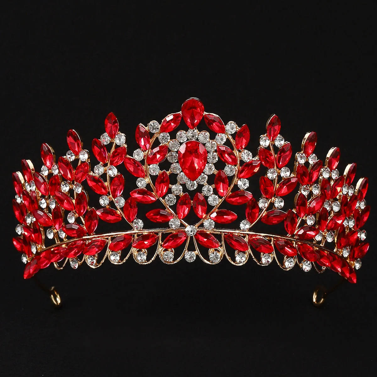 DIEZI Korean Pink Opal Crystal Crown For Women Girls Elegant Bride Queen Bridal Tiaras Hair Accessories Wedding Gift Headbands