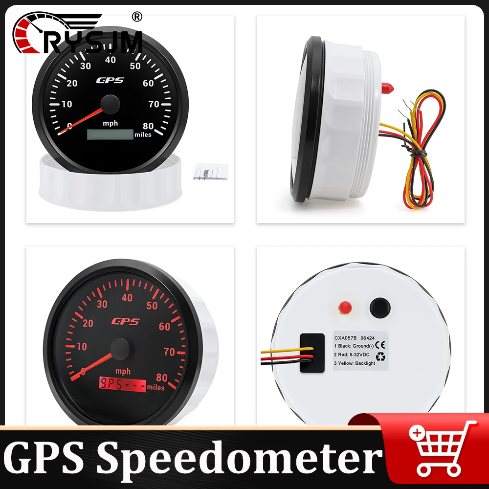 

85mm GPS Speedometer 12V24V Universal Car Gauge 7-color Backlight Digital Waterproof MPH Speed Gauge for ATV UTV Marine Boat Car