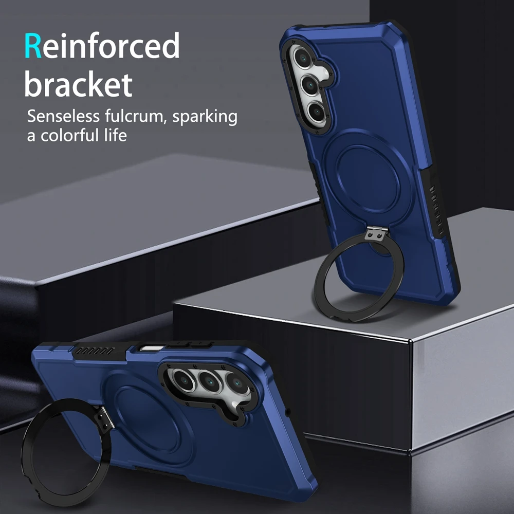 Luxuriöse Panzer-Halterungshülle für Samsung Galaxy A03S A05 A06 A13 A15 A16 A22 A23 A24 A32 A33 A35 A52 A55 mit Ringhalter und Standfunktion – Detail 17