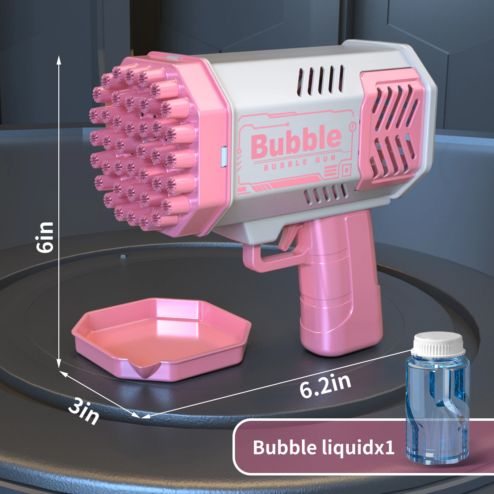 Rocket Launcher Handheld draagbaar elektrisch automatisch bubbelpistool LED-licht voor jongen en meisje, het perfecte feestspeelgoed voor buiten, cadeau