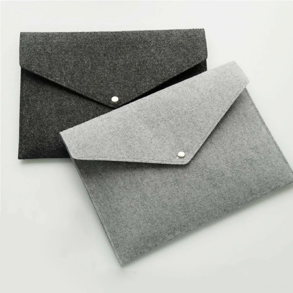 

Business Travel Folder Stylish Felt File Folders Envelope Handbag Button Fashionable Letter Size Briefcase Paper Organizer