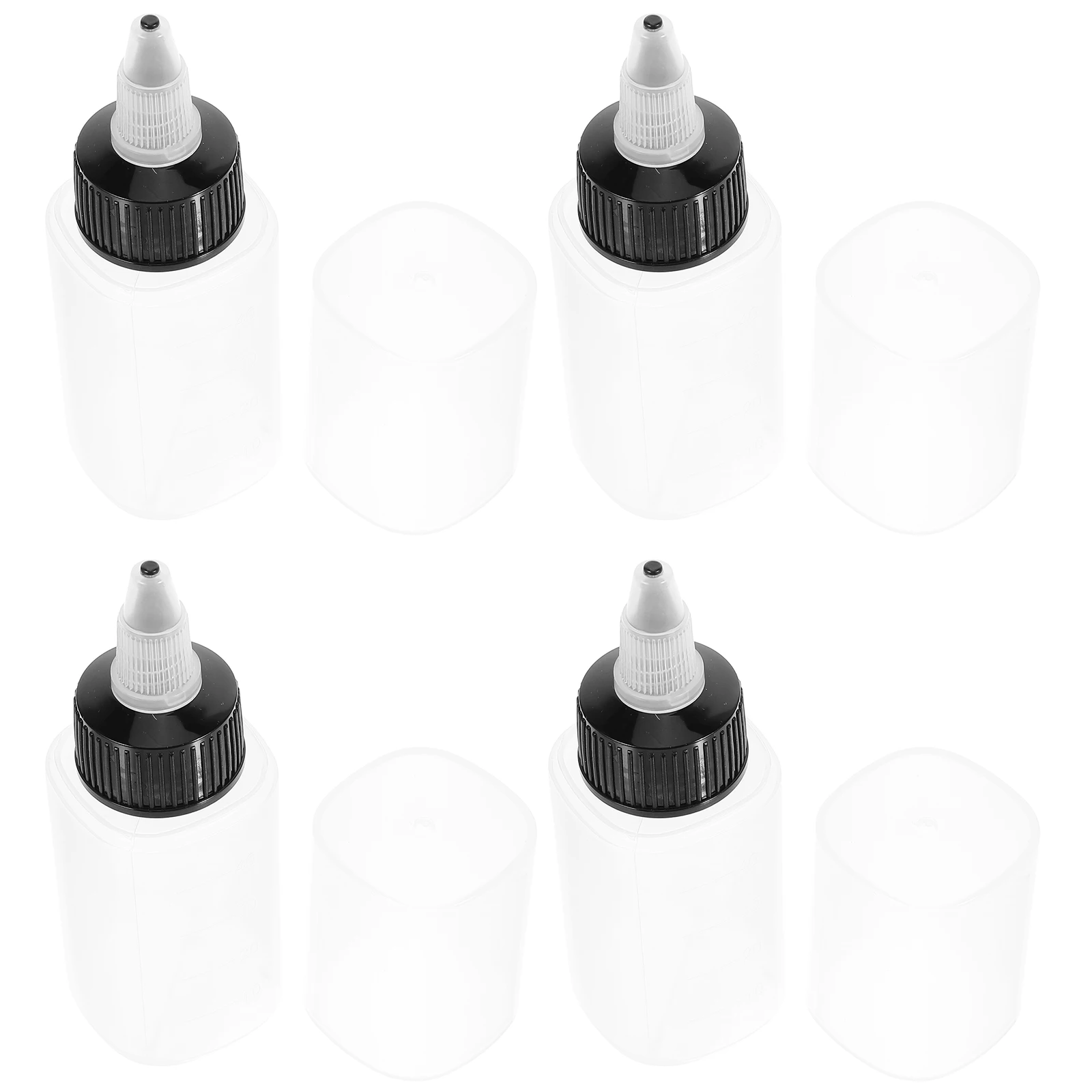

4Pcs Small Condiment Squeeze Bottles 40Ml Portable Sauce Dispensers with Measurement Markings for Ketchup Syrup Bbq on The Go