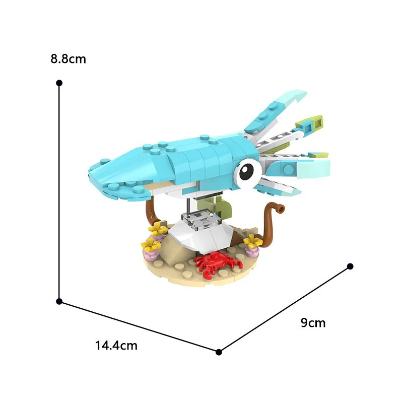 MOC Creative Design Marine Biology Series Cute Squid Building Blocks DIY Children's Puzzle Assembly Toys Birthday Gift Ornament