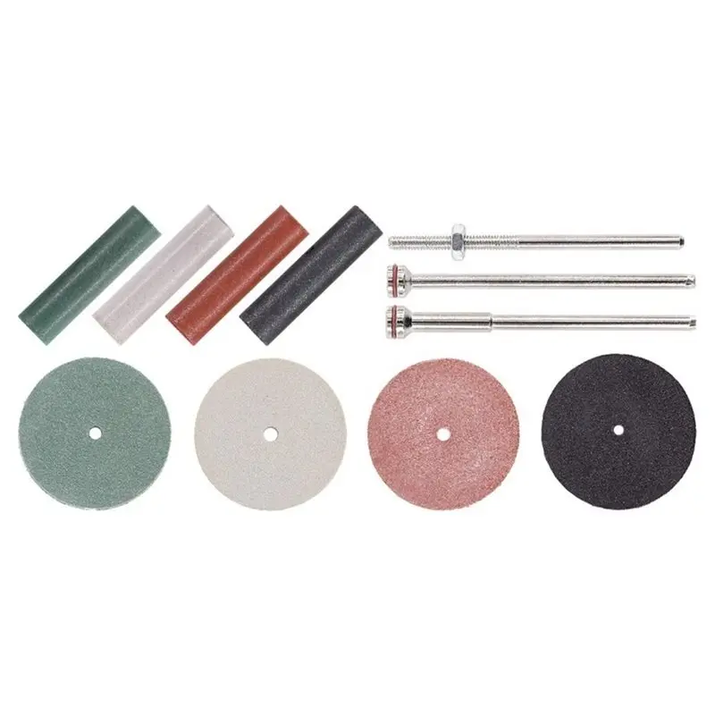 AA20-1Set Polishing Wheel Set (4 Colors + Mandrel) - Rotary Tool Accessories For Labs & Jewelry Making