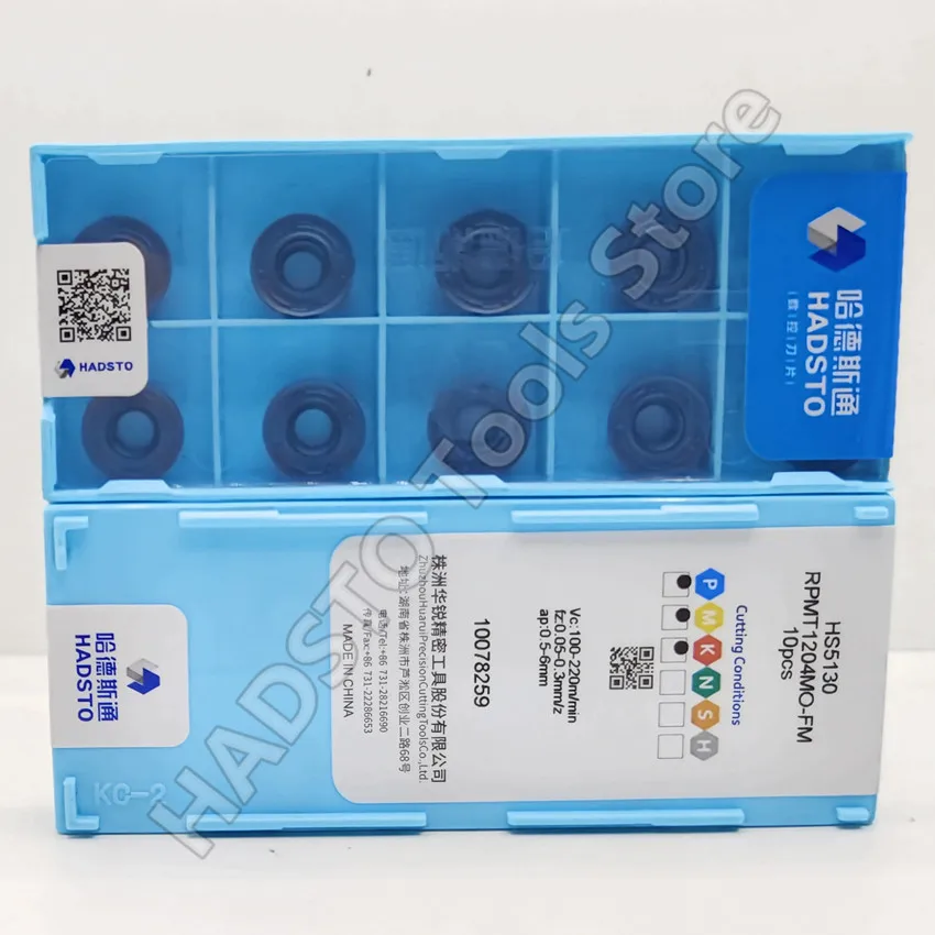 RPMT1204MO-FM HS5130/RPMT1204MO-FM HS5120 RPMT1204MO R6 HADSTO CNC hard alloy blade Milling inserts Carbide inserts 10PCS/BOX
