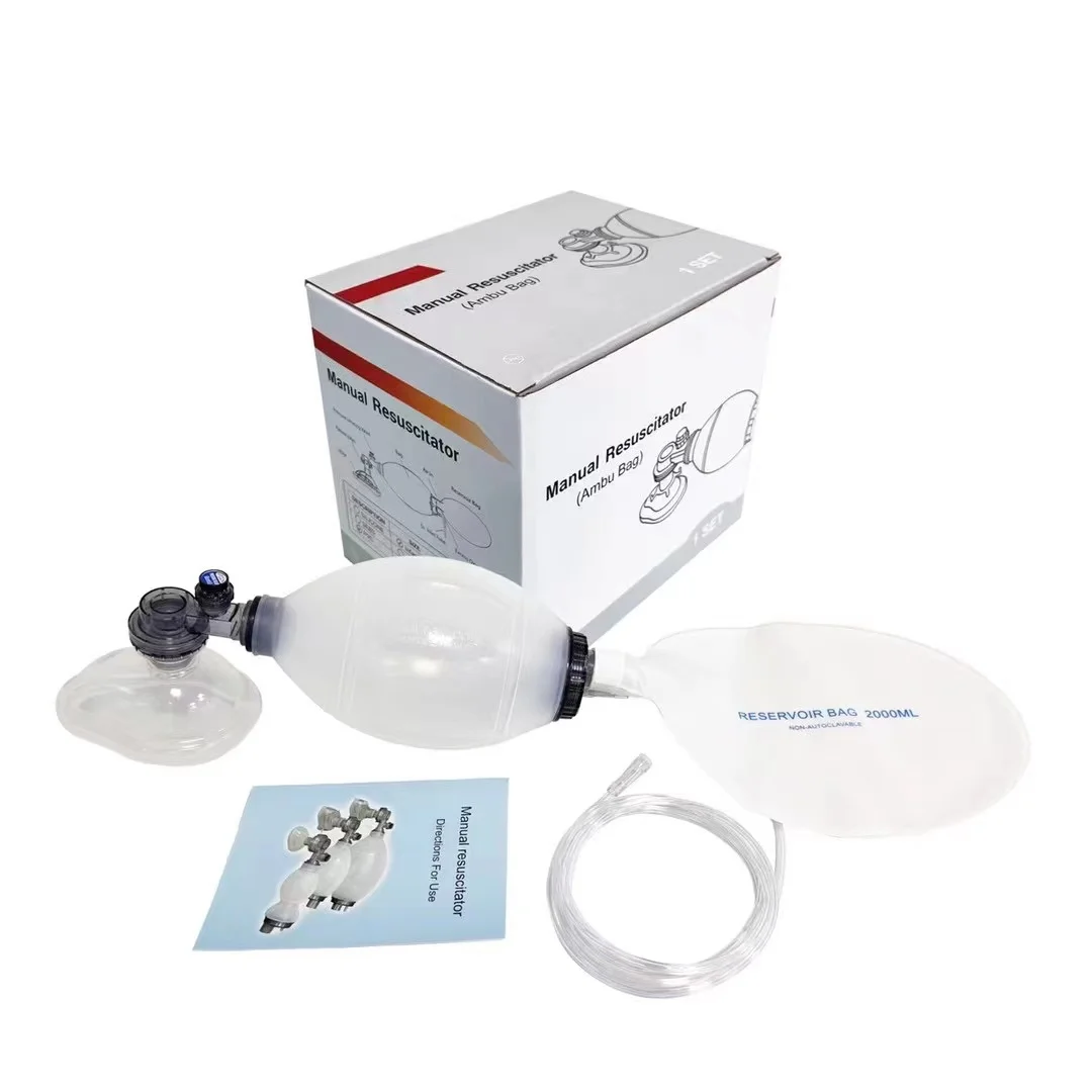 حقيبة أمبو للإنعاش البلاستيكية الطبية التي يمكن التخلص منها مع CE/ISO 13485