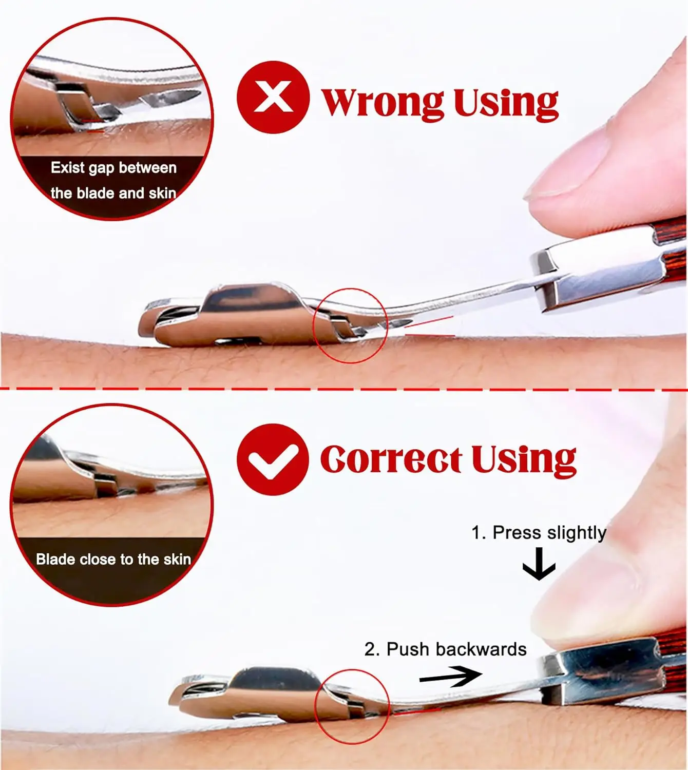 Pedicure Callus Shaver Set Stainless Steel Foot File Callus Remover with 10pcs Blades and Wood Handle Heel Scraper Foot File