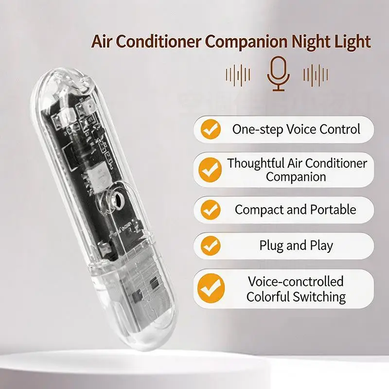 AI Voice-controlled USB Sound-activated LED Night Light/bedside Sleep Light