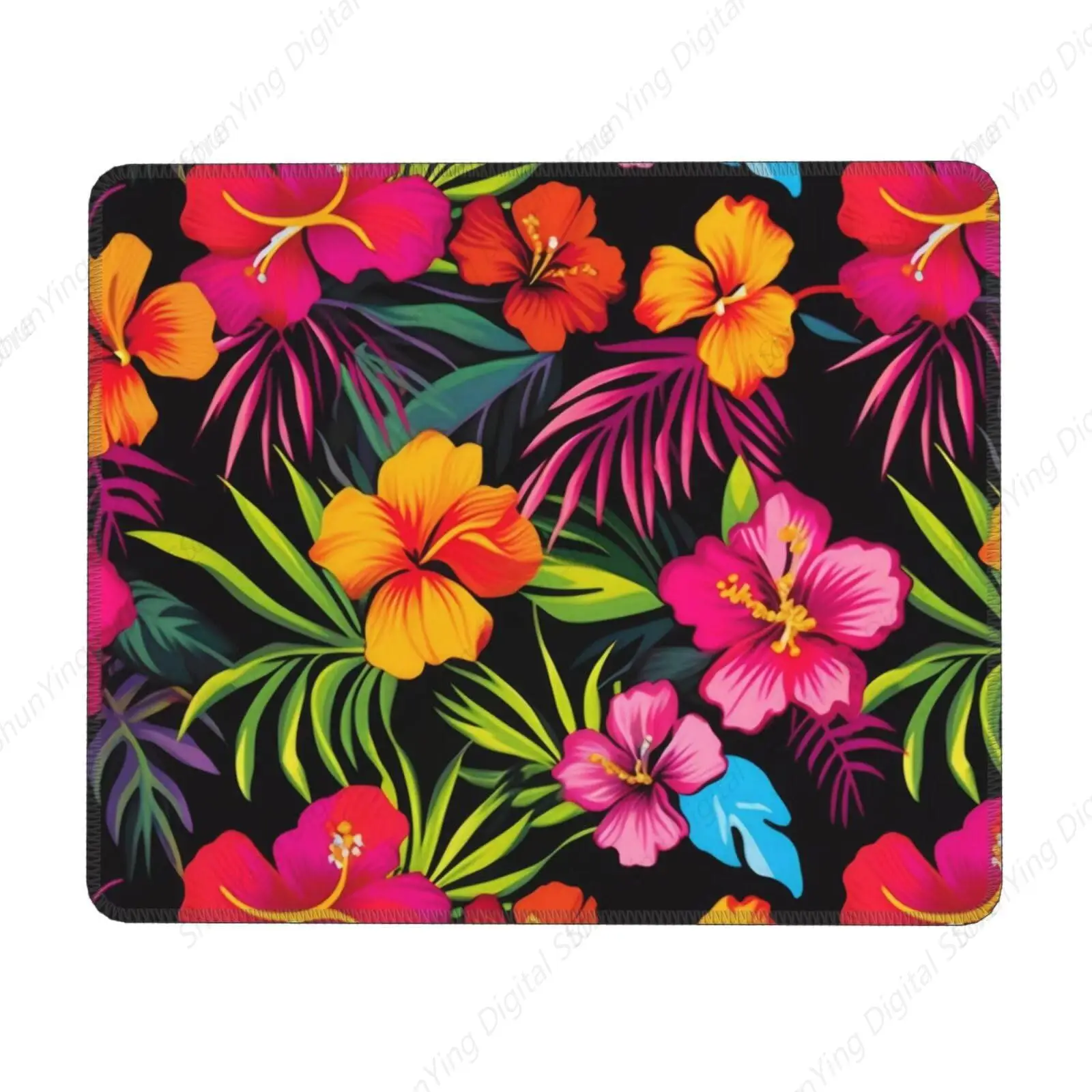 

Hawaiian Floral Printed Mouse Pad Durable And Non Slip Very Suitable For Office And Gaming Non Slip Rubber Mouse Pad 18*22cm