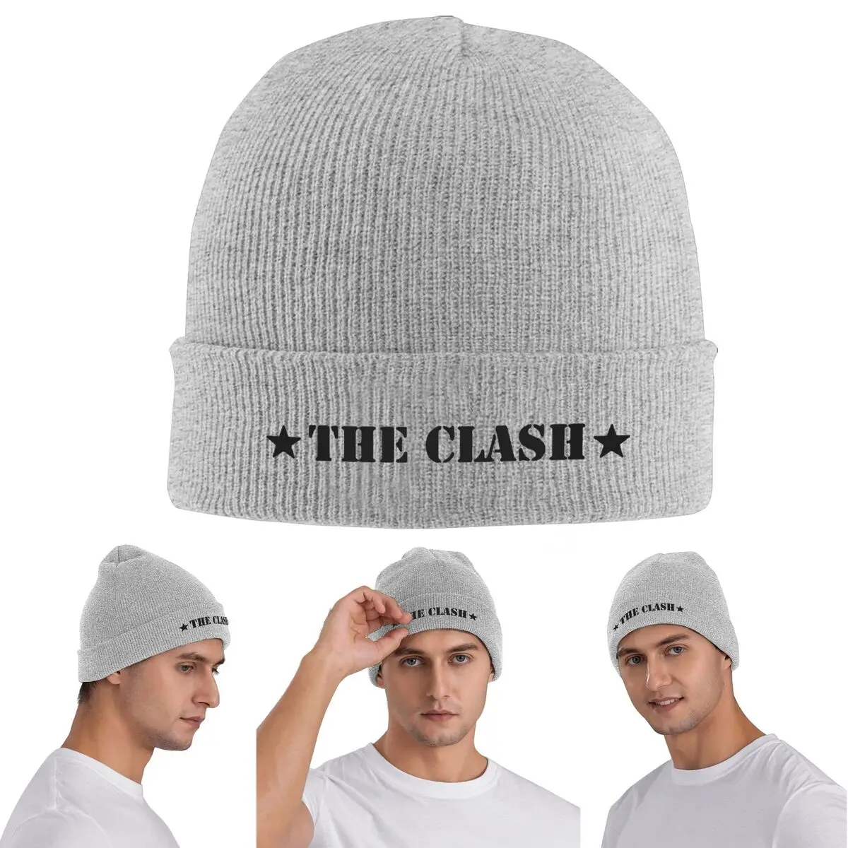 روك باند كلاش شعار دافئ محبوك قبعة الشتاء متماسكة بونيه قبعة Skullies Beanies الهيب هوب قبعات للجنسين