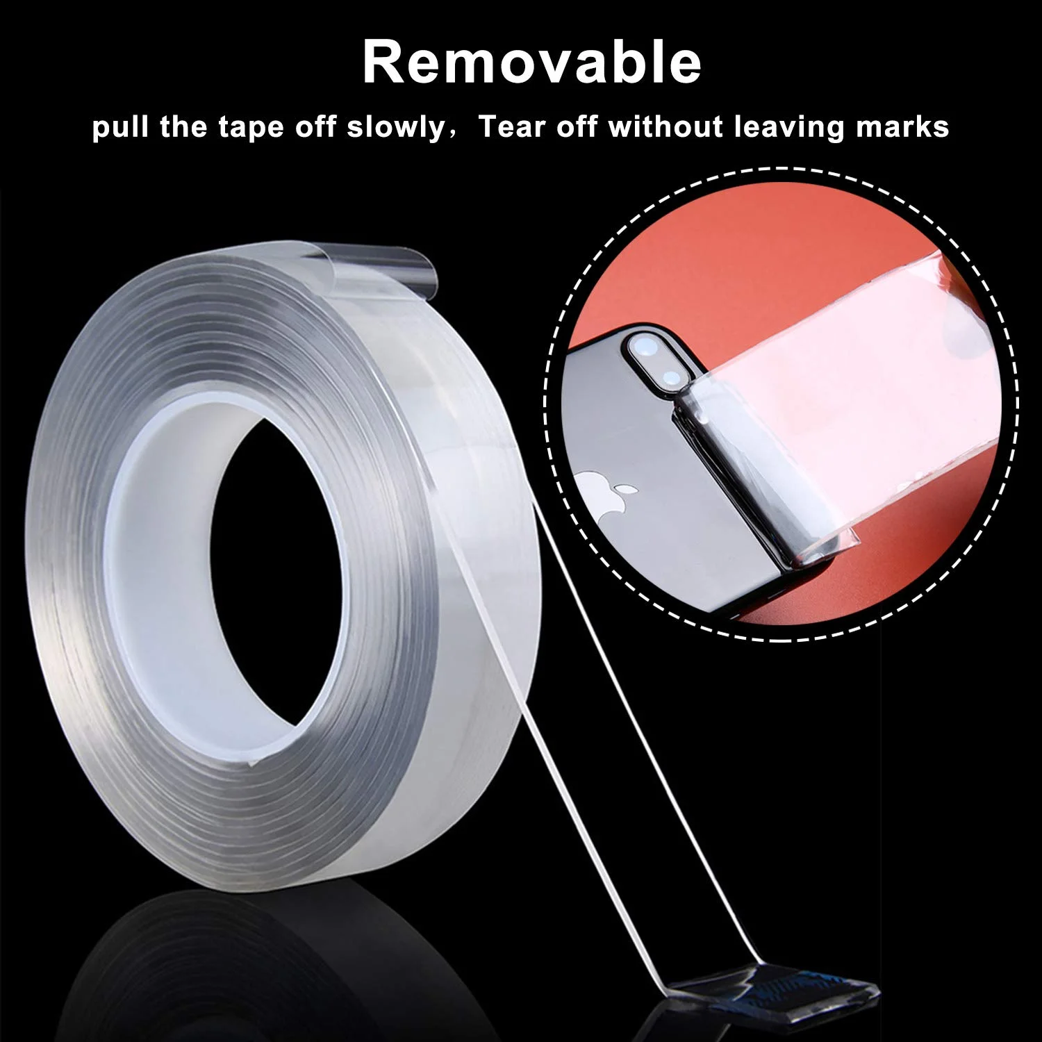1/2rolls Nano Tape Traceless Waterproof Double-Sided Adhesive Tape For Bathroom Kitchen Sink Tap Gel Sticker No Trace Reusable
