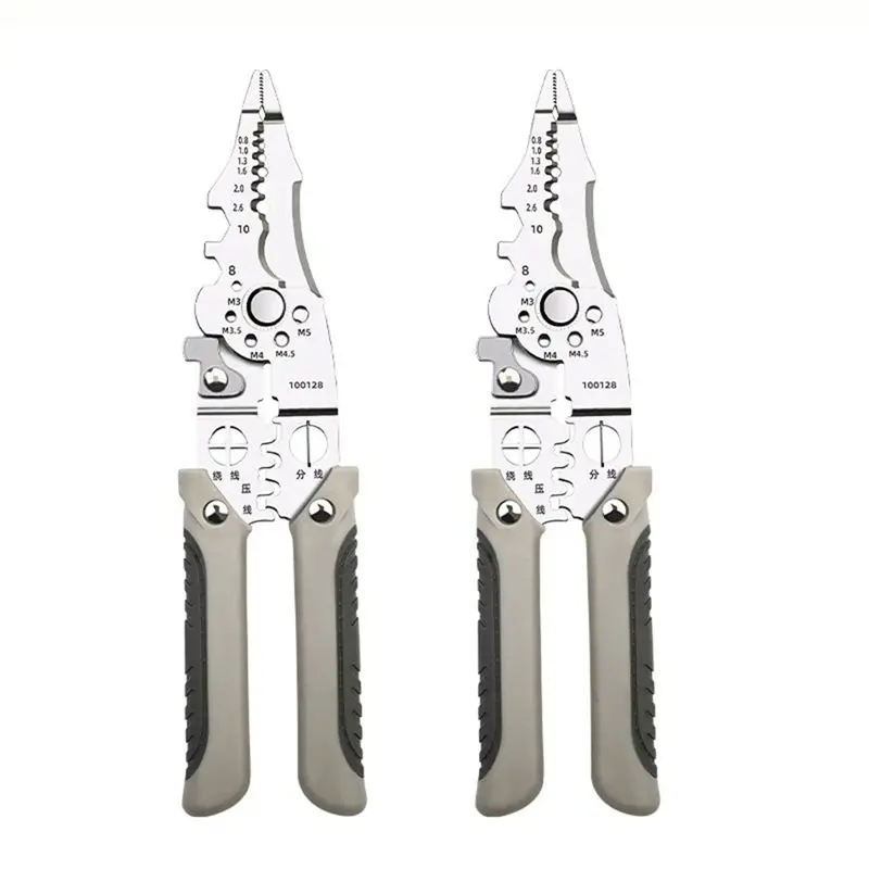 

Must Have Multifunctional Wire Stripper Crimper Cable Cutter Pliers, Professional Electrical Wire Stripping Tool 2Pcs