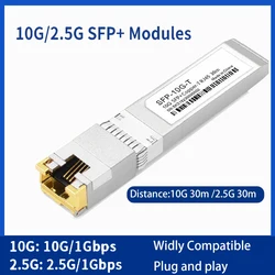 10G SFP+ Fiber 2.5G Copper SFP Modules Optical Port Turn To RJ45 Ethernet Port Switch Gigabit Transceiver Module