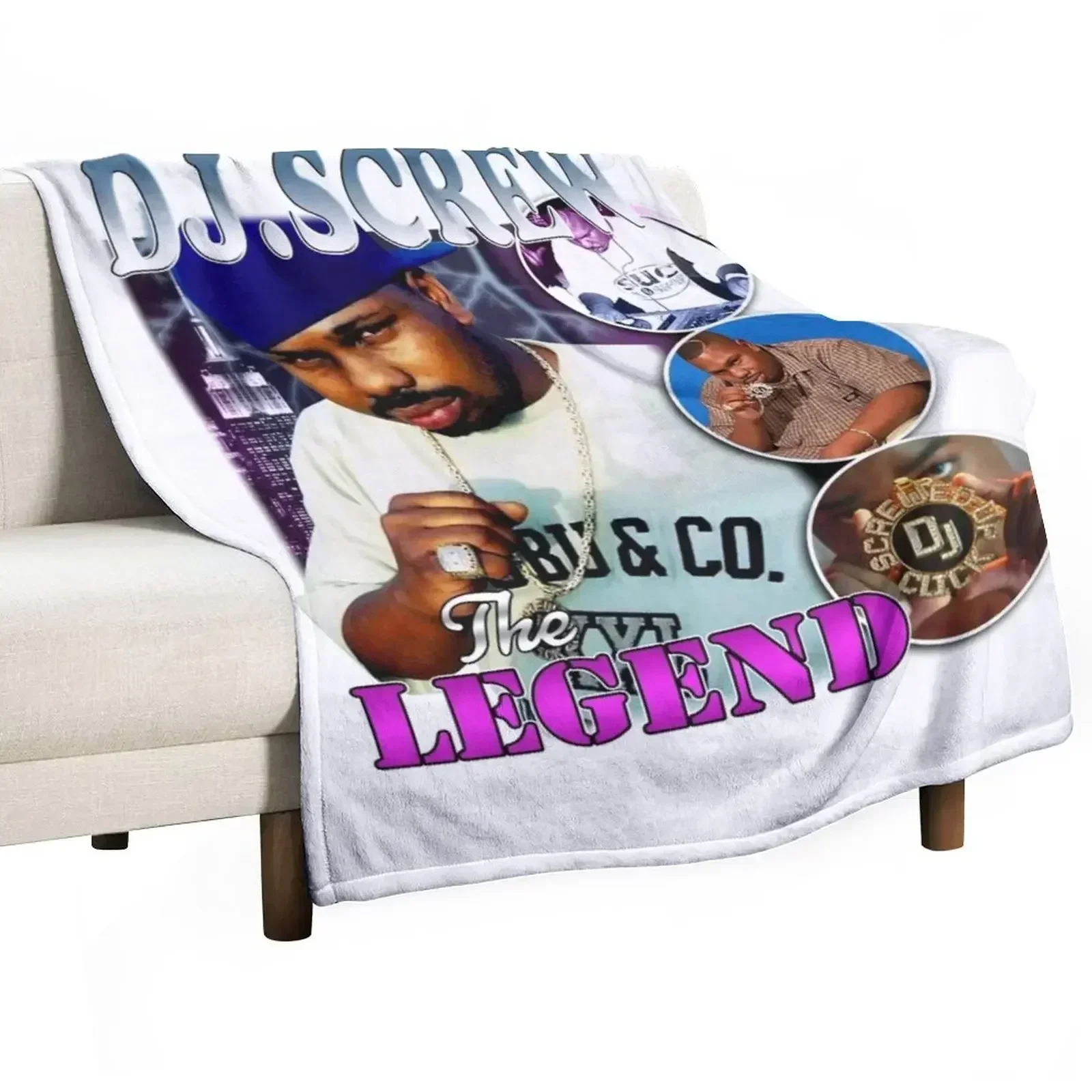 DJ Screw The Legend Throw Blanket Bed Loose halloween Decoratives manga Beach Blankets