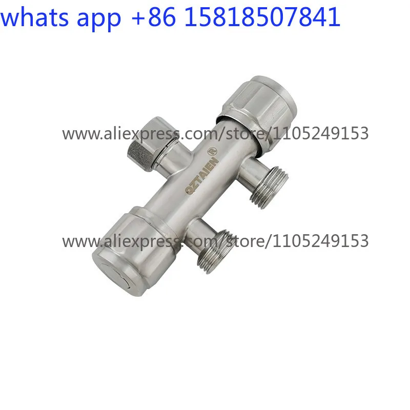 304 stainless steel one in and two out angle valve with switch water separator faucet three-way water separator valve
