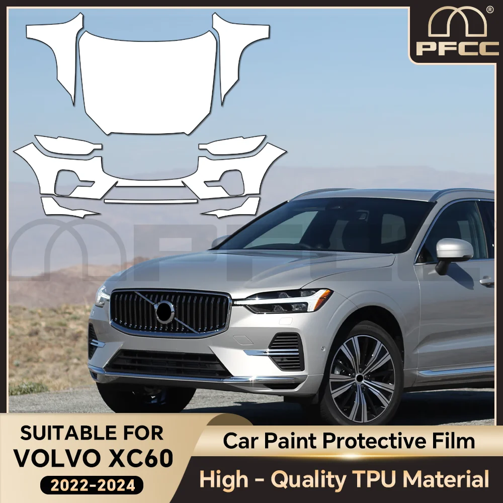 

9MIL For Volvo XC60 Inscription R Design 2022-2024 Pre-cut PPF Bra TPU Paint Protection Film Car Body Clear Anti-scratch Kit