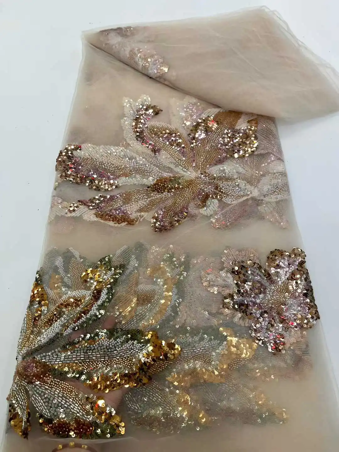 

Luxury African Sequins Lace Fabrics 2025 High-Quality Nigeria Wedding Bridal Embroidery French Tulle for Groom Sewing Dress