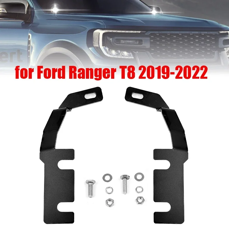 Hood LED Pod Light Mounting Brackets for 2018-2022 for Ford Ranger Engine Hood Ditch Led Work Lights Foglight Mount Bracket