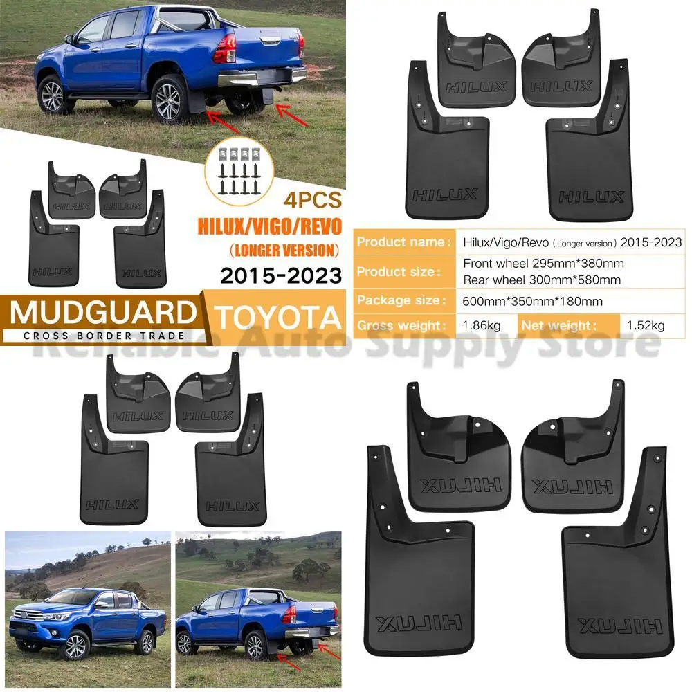 

For Toyota Hilux Vigo Revo 2015-2023 Rear Extended Fender Flares Durable Off-Road Protection Stylish Design Easy Installation