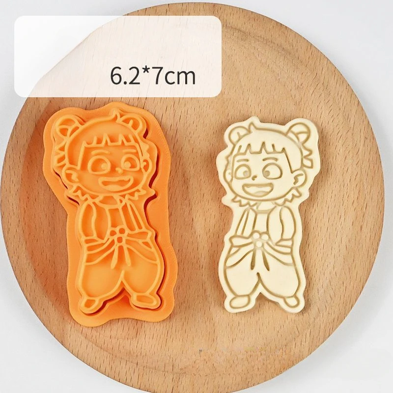 Nezha Aobing Biscuit Mold Baking Cookies Printing Stone Sculpture Tool New Cute Cartoon Modelling Home 3D Cutting Mold