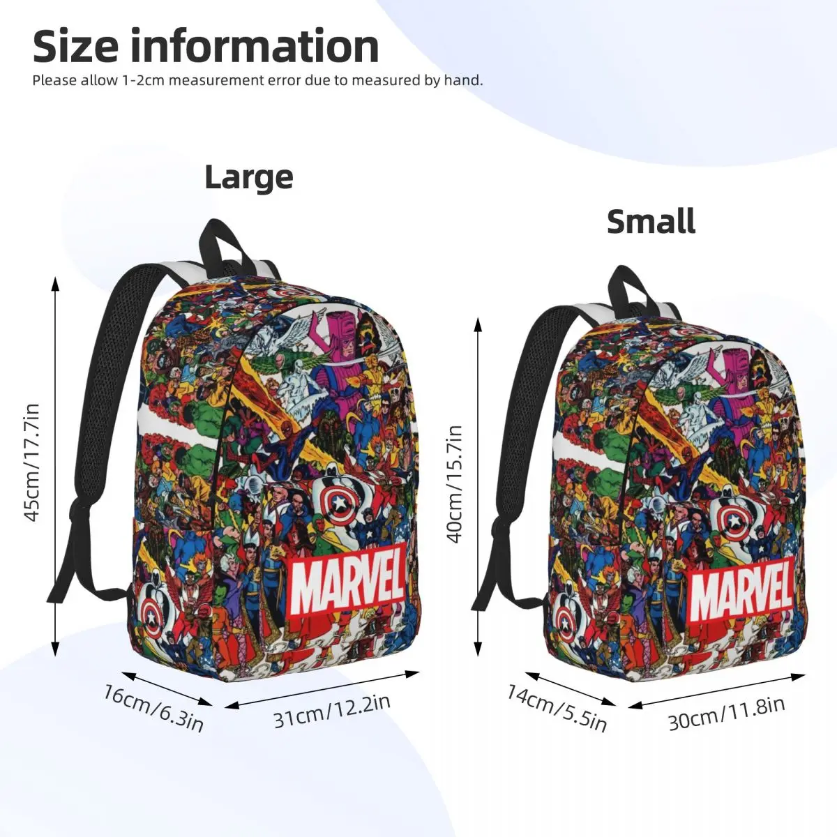 Hiking Marvel Retro Washable Fashionable Marvel Avenger Film College Bag Office Staff Rucksack Birthday Gift