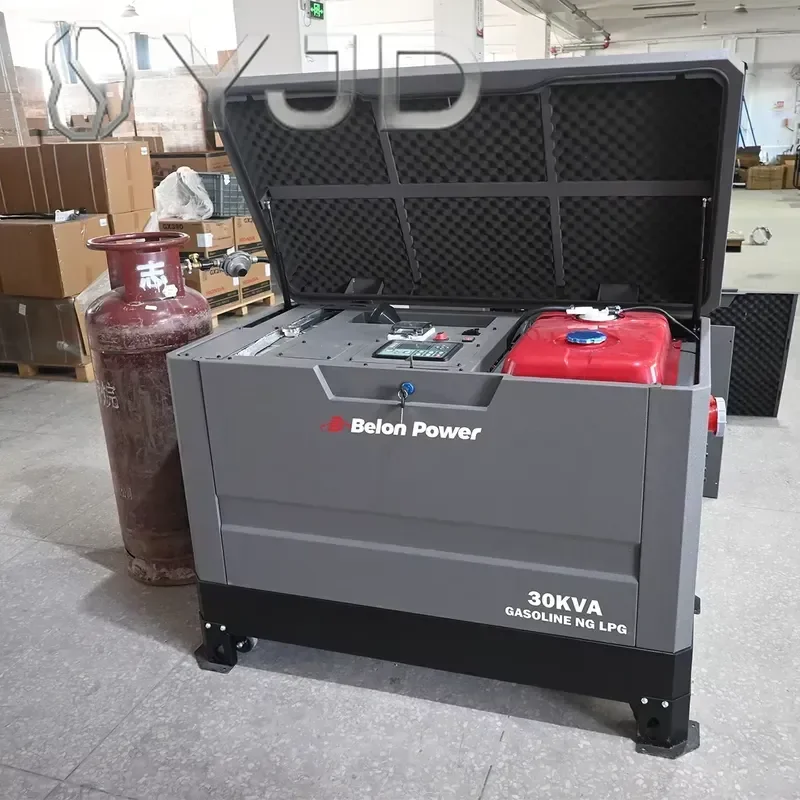 30KVA 4 Cylinder Multi Fuel Generator  Natural Gas Propane Built-in ATS Heavy  Steel Frame Customized 15KW 20KW