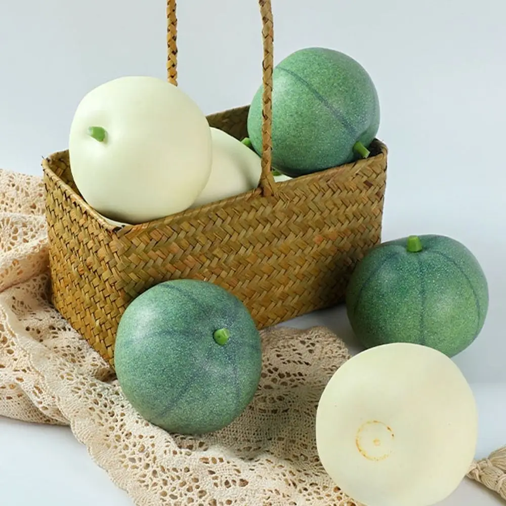 2 pezzi creativi in schiuma artificiale melone plastica realistica frutta finta decorativa simulazione realistica melone ornamento da cucina