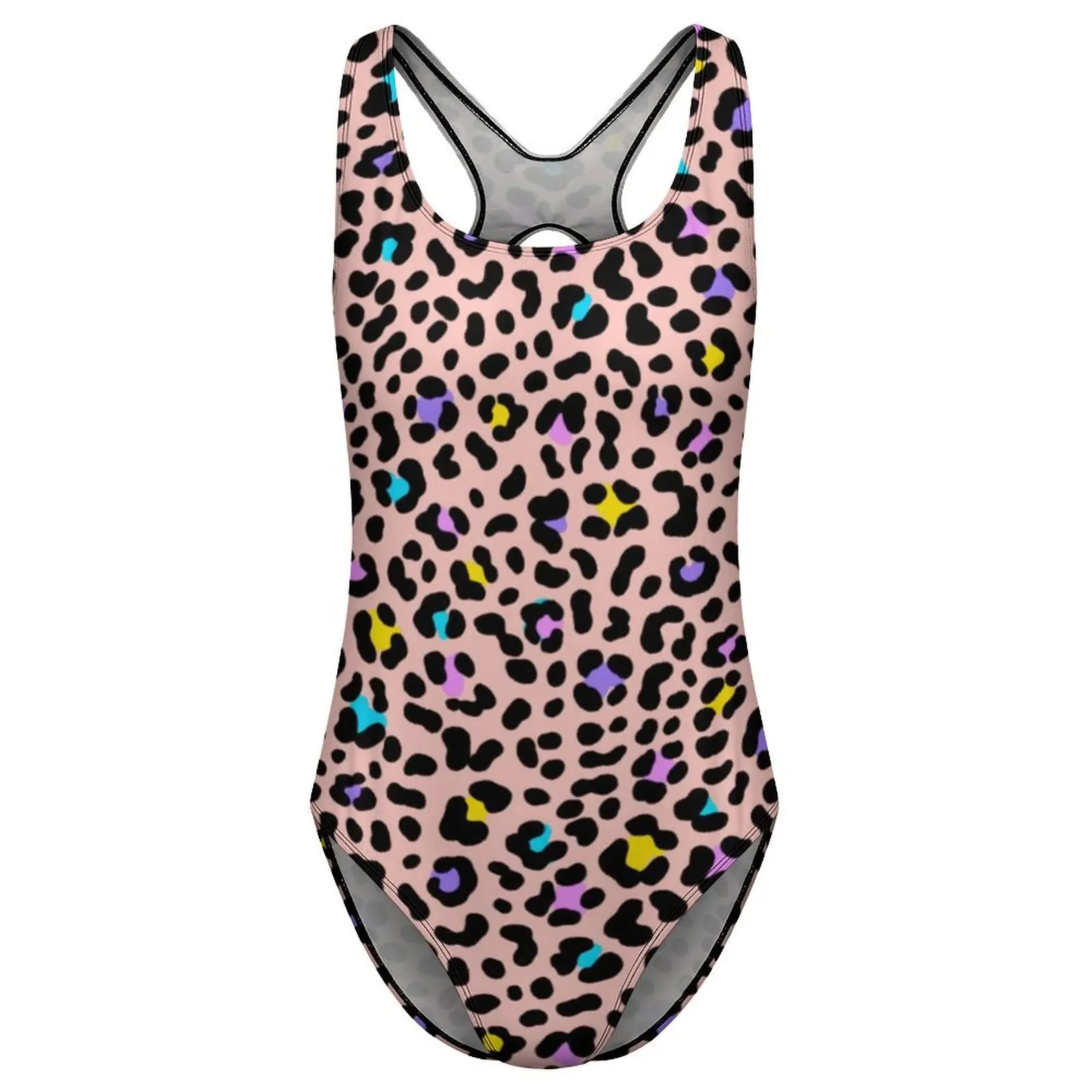 Animal Swimsuit Pink Leopard Spots Swimwear One Piece Holiday Bodysuit Backless Bathing Suit Female Push Up Sexy Beach Outfits