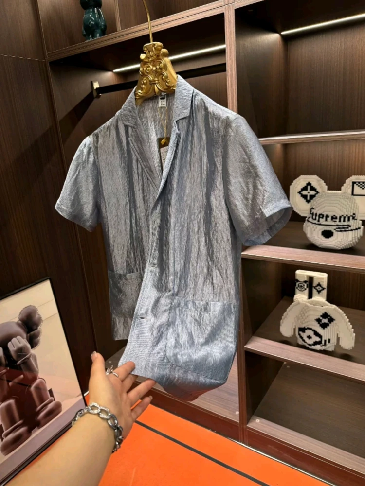 

8088 Summer Men's Faionable Breathable ort Sve High-End Lightweight Ele Versatile Haome Personali High Qualit...