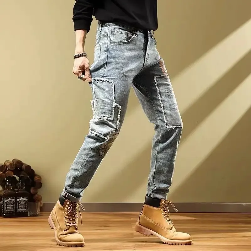 

With Print Man Cowboy Pants 90s Streetwear Trousers 2025 Fashion Y 2k Vintage Soft Xs Goth Cheap Trend New in Y2k Jeans for Men