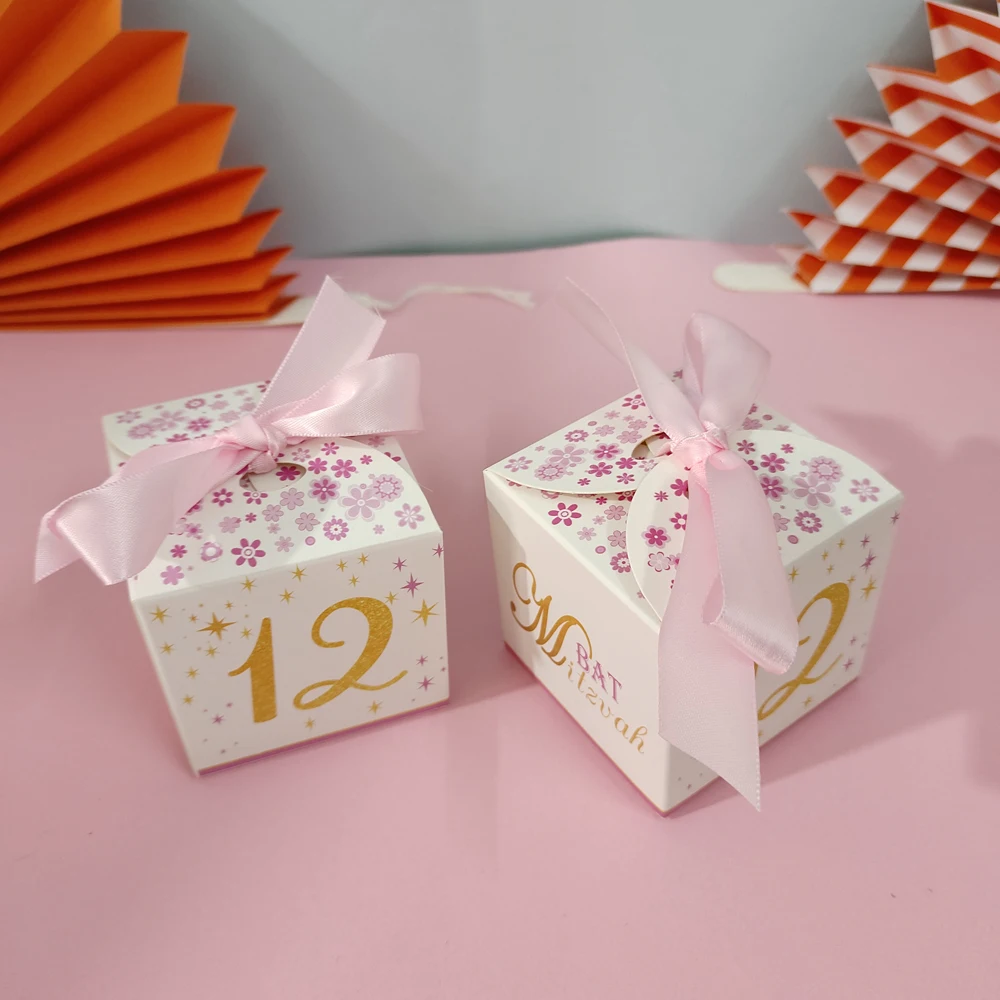 20 Stück Kinder Mädchen Fledermaus Mizwa Party bevorzugen Mini Papier Gast Geschenk Süßigkeiten Box rosa Junge Baby Dusche Taufe Zeremonie Ereignisse Dekor – Detail 8