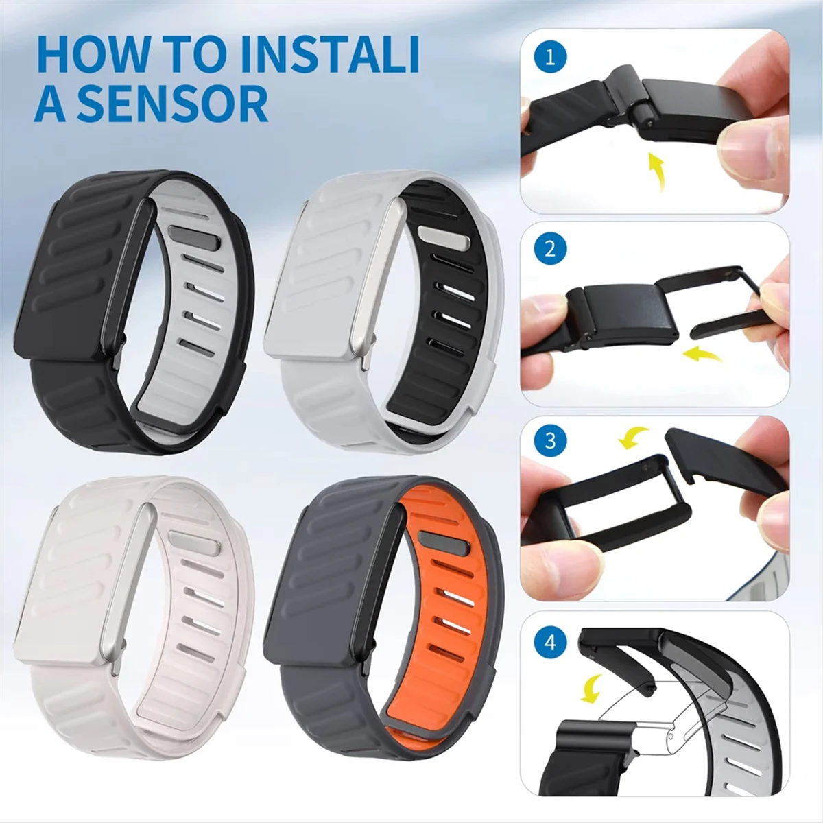 Sport Flex Wrist Band Soft Touch Sweatproof Replacement Band Compatible for WHOOP 4.0 Sport Band Starlight Color