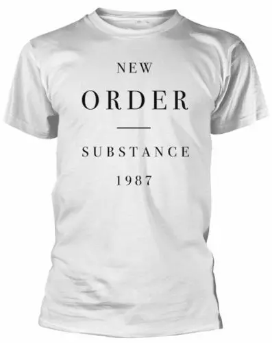 Official New Order T Shirt Substance 1987 Classic Mens Punk Rock Band Tee White