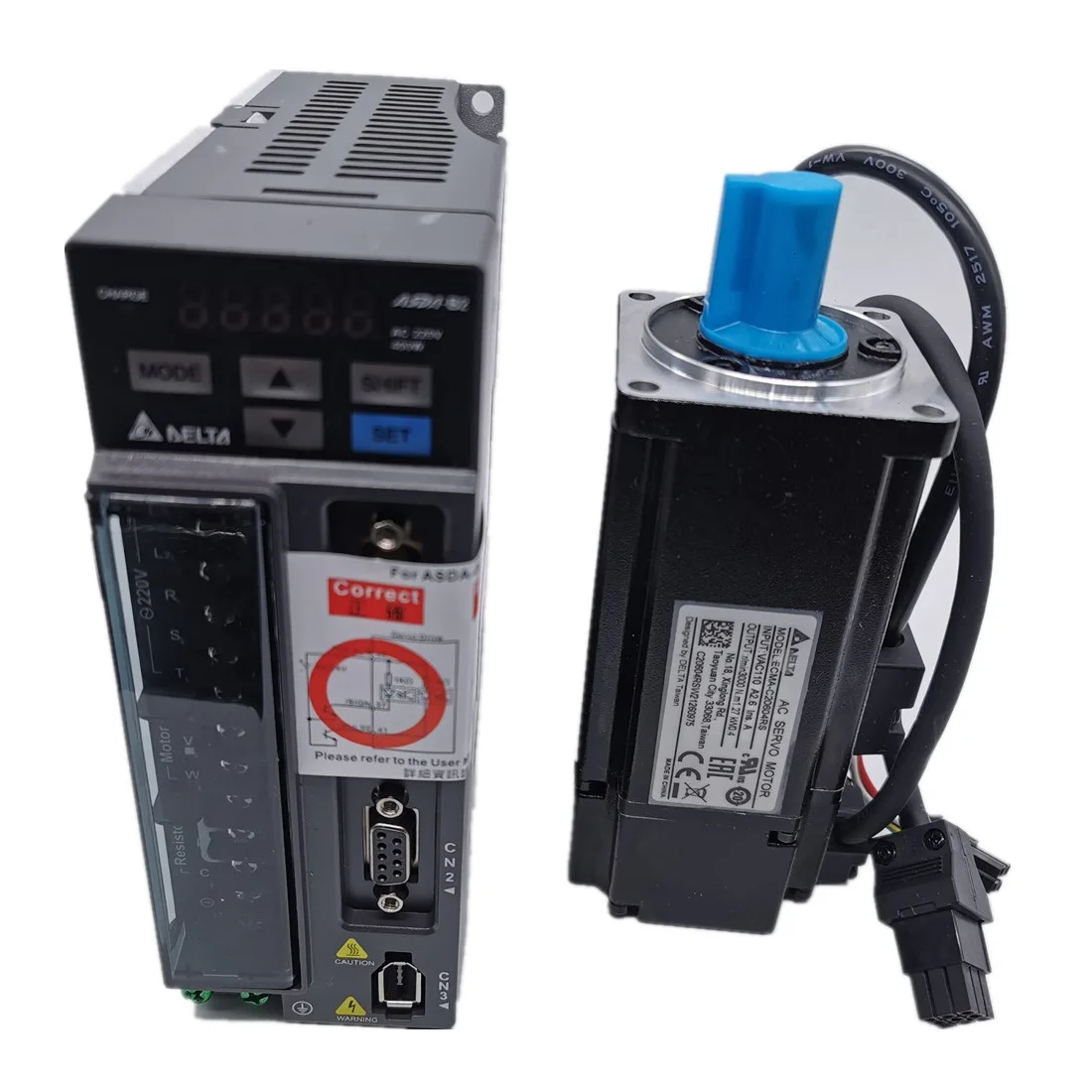 

0.4kw ECMA-C20604RS servo motor with ASD-B2-0421-B servo drive 1.27Nm