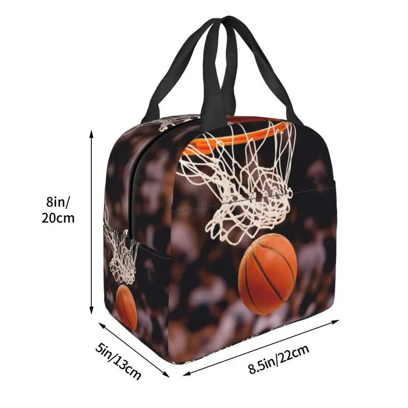 Bolsa de almuerzo deportiva para baloncesto, fiambrera térmica portátil con aislamiento para mujeres, niños, escuela, Picnic, viaje, bolsas de mano para alimentos