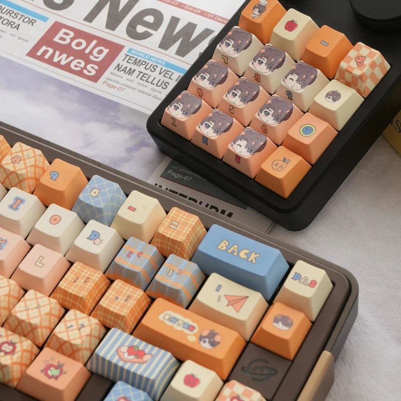 Custom Love and Deep Space Keycaps PBT Cherry EOA Profile Cute Transparent Cartoon Anime Point for Gamers Design Gift